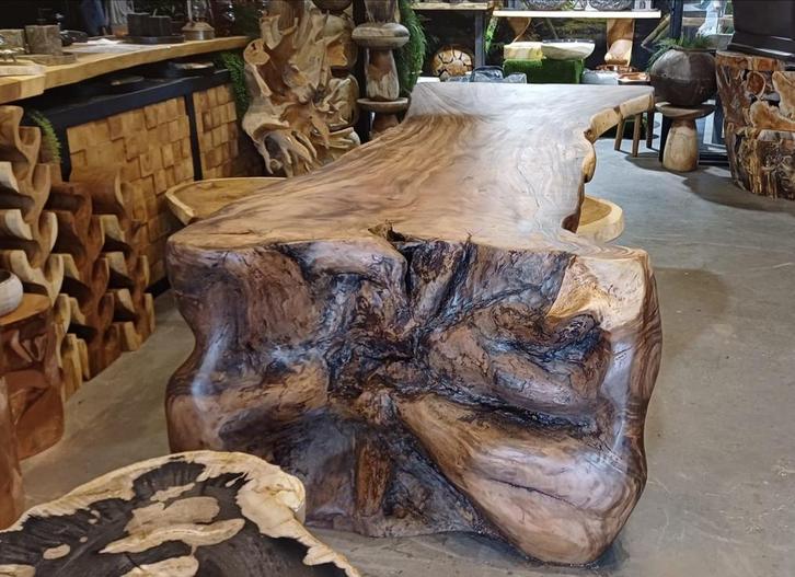 UNIEKE SUAR WATERVAL TAFEL BOOGTAFELS  GROTE VOORRAAD !, Doe-het-zelf en Verbouw, Hout en Planken, Plank, Eiken, Minder dan 200 cm