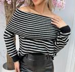 Off shoulder strepen trui NIEUW one size tm maat 40, Verzenden, Nieuw, Maat 38/40 (M), Zwart