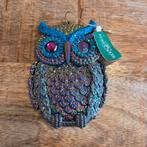 Kerstornament uil paars/turquoise/olievlek, Ophalen, Nieuw
