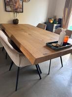 Massief Eiken Eettafel, 100 tot 150 cm, Eikenhout, 200 cm of meer, Ophalen of Verzenden