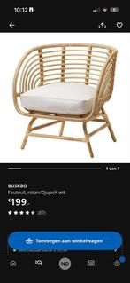 IKEA Buskbo Rotan Stoel - Stijlvolle Fauteuil, Ophalen, Zo goed als nieuw, Riet of Rotan, 75 tot 100 cm