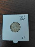 Kwartje 1943 Wilhelmina ZF, Ophalen of Verzenden, Koningin Wilhelmina, 25 cent, Losse munt