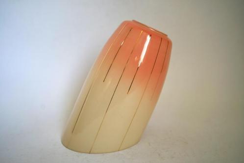 vintage groot lampenkap schuin goud roze jaren '50 glas., Huis en Inrichting, Lampen | Lampenkappen, Gebruikt, Minder dan 25 cm