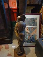 Oud Afrikaans houten beeld, 70 cm hoog, Ophalen of Verzenden
