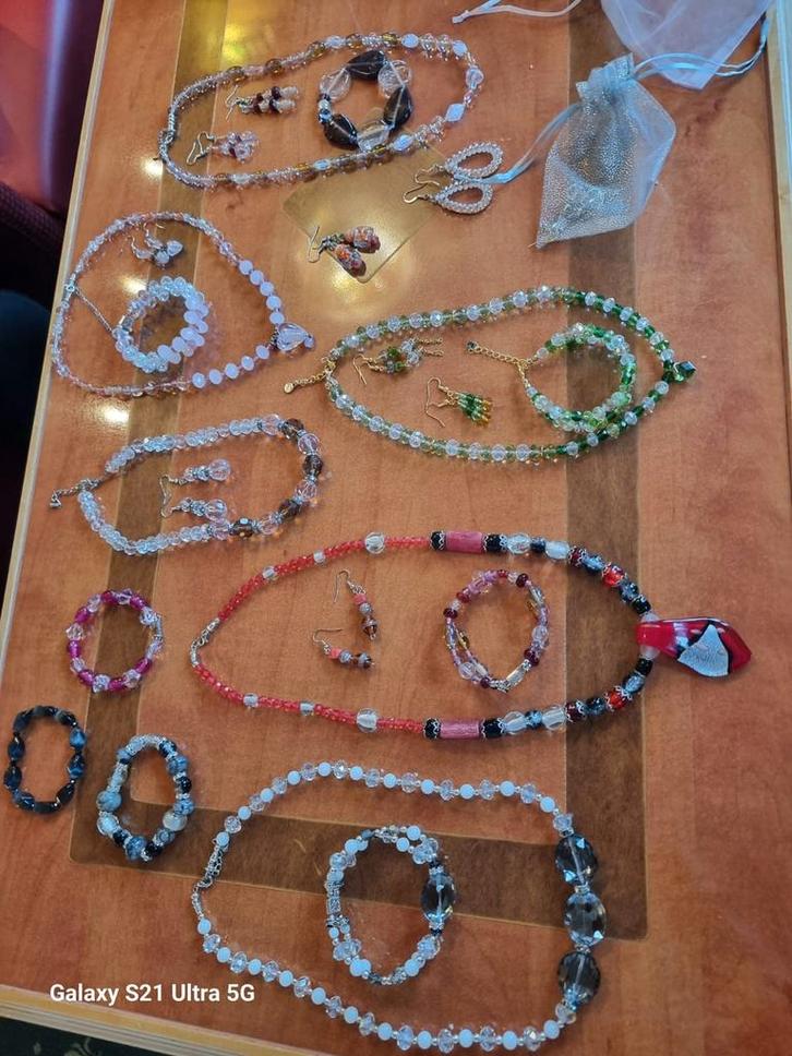 Handgemaakte Sieraden Set, Sieraden, Tassen en Uiterlijk, Kettingen, Nieuw, Overige materialen, Overige kleuren, Met edelsteen