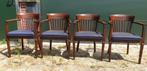 4 kersenhout Jugendstil eetkamer armstoelen, Antiek en Kunst, Ophalen