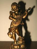 vintage engel cherubijn met mandoline Depose Italy Fontanini, Verzamelen, Beelden en Beeldjes, Zo goed als nieuw, Verzenden, Religie