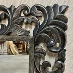 Barok Spiegel – houten lijst zilver - 60 x 60 cm- TTM Wonen, 50 tot 100 cm, Minder dan 100 cm, Ophalen of Verzenden, Vierkant