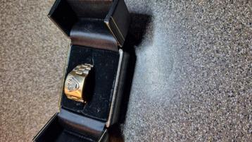 14 k goud 8 gram rolex heren ring bicolor rose en wit goud   beschikbaar voor biedingen