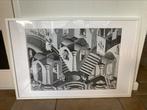 Puzzel in houten lijst van Escher, Hol en bol, Huis en Inrichting, Ophalen, Gebruikt, 50 tot 75 cm, 75 tot 100 cm