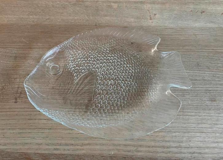 Mooie vintage Arcoroc France vis serveerschaal, Antiek en Kunst, Antiek | Glas en Kristal, Ophalen of Verzenden