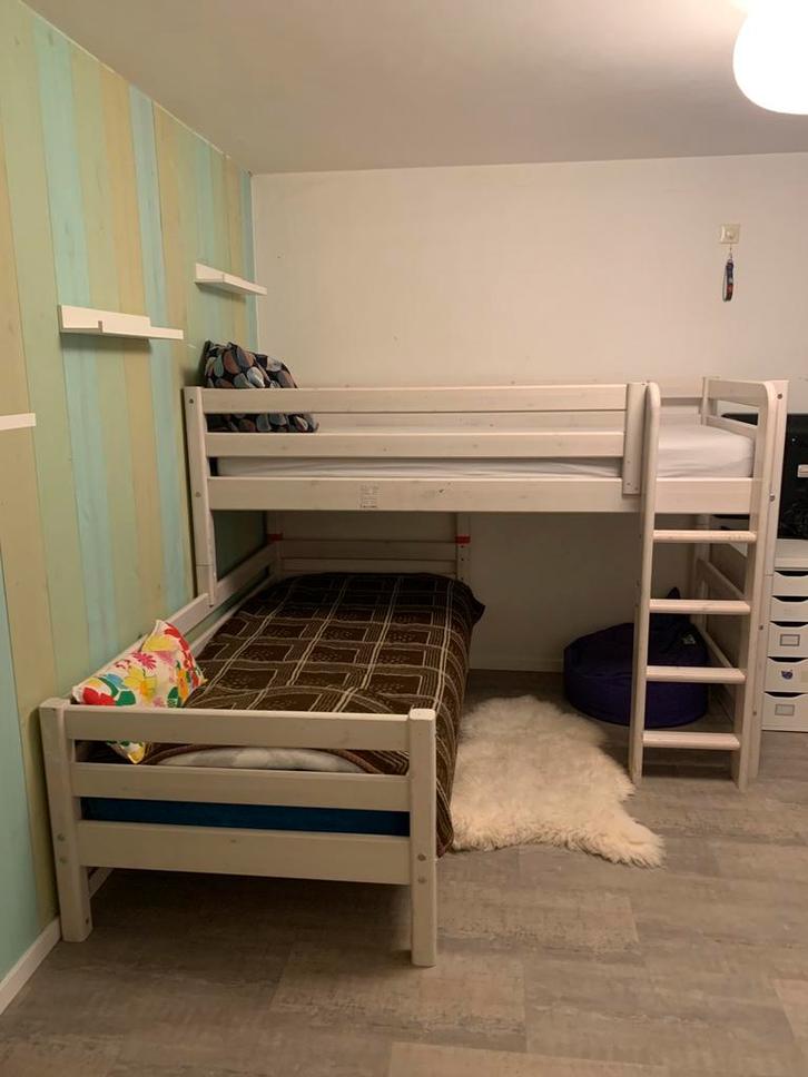 Flexa houten stapelbed 90x200, Kinderen en Baby's, Kinderkamer | Stapelbedden en Hoogslapers, Gebruikt, Stapelbed, Ophalen