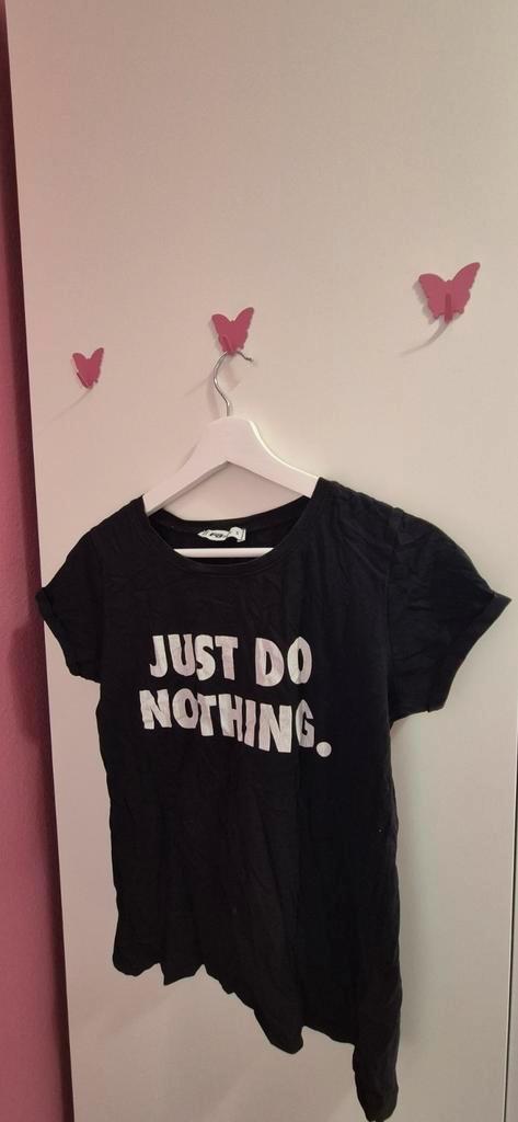 Black “Just Do Nothing” T-shirt, Kleding | Dames, T-shirts, Gedragen, Maat 36 (S), Zwart, Korte mouw, Ophalen of Verzenden
