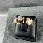Gouden Ring | 14k* | 3,09g | rijring brilj. | 17,25 | 376710, Sieraden, Tassen en Uiterlijk, Gebruikt, Ophalen of Verzenden, 17 tot 18