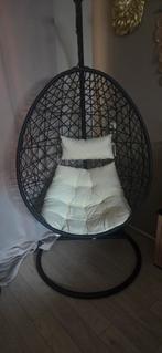 Swing stoel, Ophalen, Zwart, Riet of Rotan, Zo goed als nieuw