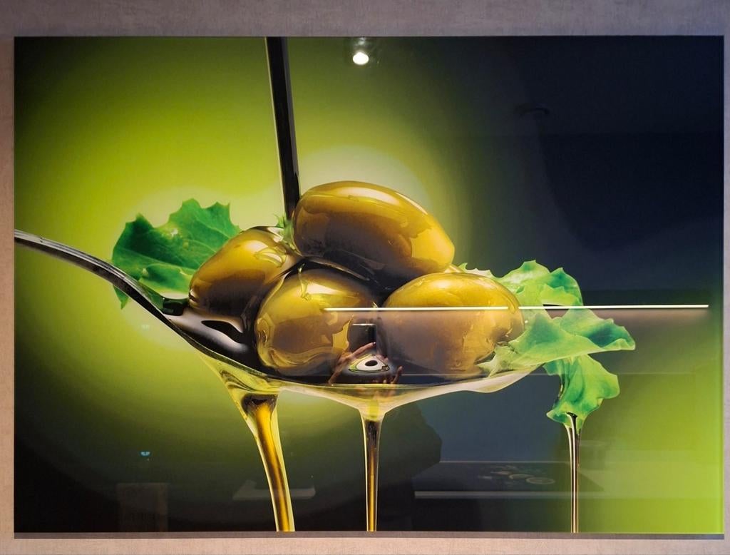 Glasschilderij "olijven", Ophalen