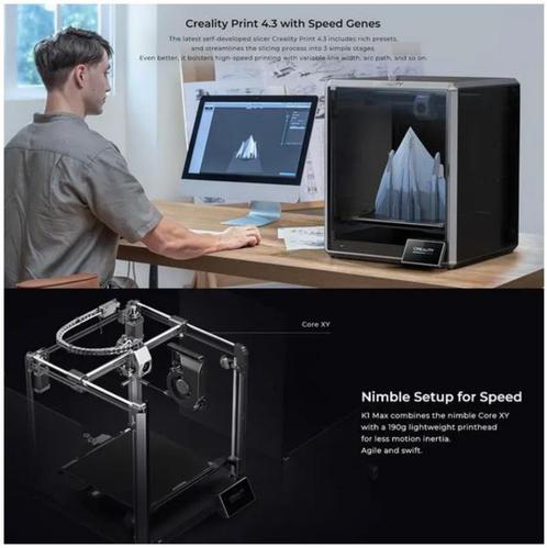 Creality K1 Max FDM 3D-printer -  Bouwvolume van 300x300x300, Computers en Software, 3D Printers, Nieuw, Ophalen of Verzenden