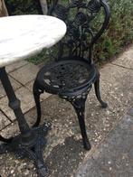 Bistro set marmer / gietijzer, Ophalen, Gebruikt, Overige materialen, 2 zitplaatsen