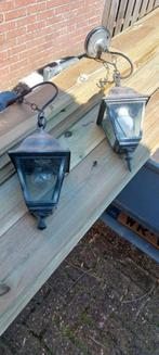 2 hanglampen zwart / zilver ip44, Huis en Inrichting, Lampen | Hanglampen, Minder dan 50 cm, Gebruikt, Landelijk, Metaal