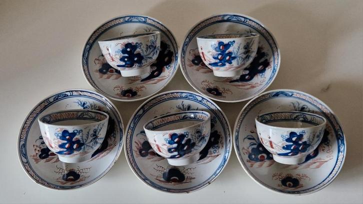 5 Staffordshire 'imari' kop en schotels c.1780-1820, Antiek en Kunst, Antiek | Keramiek en Aardewerk, Ophalen of Verzenden
