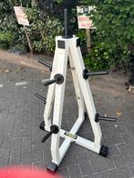 Technogym isotonic halter schijven rek, Sport en Fitness, Ophalen, Halterschijven, Rek, Halter schijven