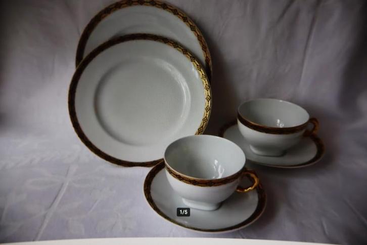 Antiek Boheems Chodov RFH porseleinen set c 1918, Antiek en Kunst, Antiek | Porselein, Ophalen of Verzenden