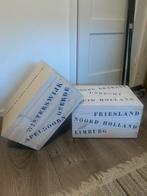 Kisten met plaatsnamen, Huis en Inrichting, Woonaccessoires | Kisten, Ophalen, Zo goed als nieuw, 50 tot 100 cm, Minder dan 50 cm