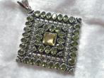 Prachtig Artistieke Super Grote Zilveren Hanger met Peridot, Verzenden, Zilver, Ring, Met edelsteen