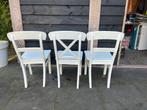 Witte houten stoel(en), Huis en Inrichting, Ophalen, Gebruikt, Drie, Wit