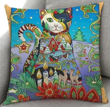 Nieuw, kussenhoezen, 45-45 cm. Poezen, herten, ect. beschikbaar voor biedingen