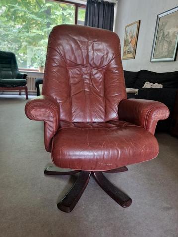 Vintage leren draaifauteuil – comfortabel en stijlvol beschikbaar voor biedingen