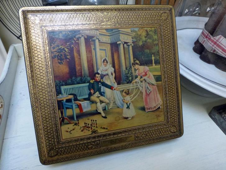 Prachtig frans brocante BLIK met mooie afbeelding NAPOLEON, Verzamelen, Blikken, Gebruikt, Overige, Ophalen of Verzenden