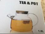 theepot glas met zeef, Ophalen, Glas of Glazen, Nieuw, Glas
