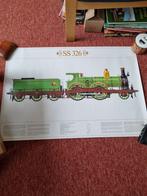 Poster van een SS 326 locomotief, Verzamelen, Spoorwegen en Tramwegen, Ophalen of Verzenden, Zo goed als nieuw, Trein, Kaart of Prent