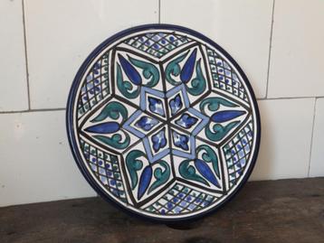 oud wandbord, zeer mooi patroon kleuren, vintage, Marokko beschikbaar voor biedingen