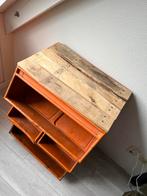 Vintage Oranje Stapelbakken, Huis en Inrichting, Ophalen, Met plank(en), Minder dan 50 cm, Gebruikt