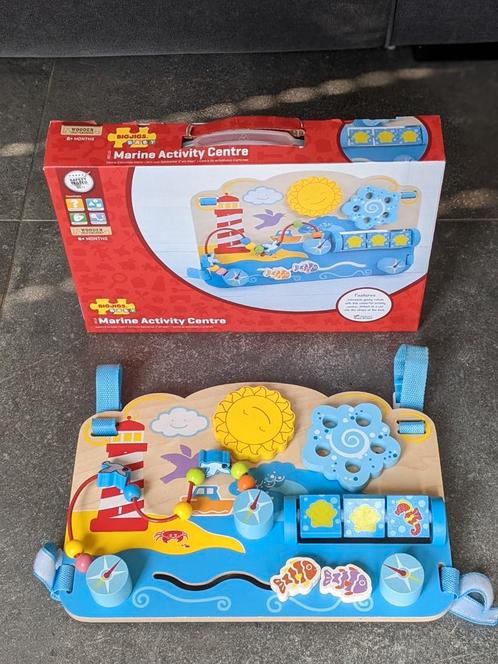 Activiteitenbord van hout voor aan de box, Kinderen en Baby's, Speelgoed | Babyspeelgoed, Zo goed als nieuw, Overige typen, Ophalen of Verzenden