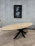 Grote ovale eiken eettafel 280x120 incl frame *nieuw, Huis en Inrichting, Tafels | Eettafels, Firma Hout en Staal, 100 tot 150 cm