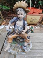 Groot Keramiek Beeld "De Vagebond" Handbeschilderd, Antiek en Kunst, Kunst | Beelden en Houtsnijwerken, Ophalen of Verzenden