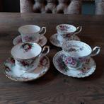 Royal Albert 4x heren kop en schotels, Antiek en Kunst, Antiek | Servies compleet, Ophalen of Verzenden