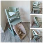 Stokke Tripp Trapp soft mint met babyset, newbornset, hoes, Ophalen of Verzenden, Zo goed als nieuw, Stokke Tripp Trapp, Stoelverkleiner