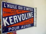 EMAILLE RECLAMEBORD"KERVOLINE HUILE"UIT JAREN 30, Ophalen of Verzenden, Gebruikt, Reclamebord