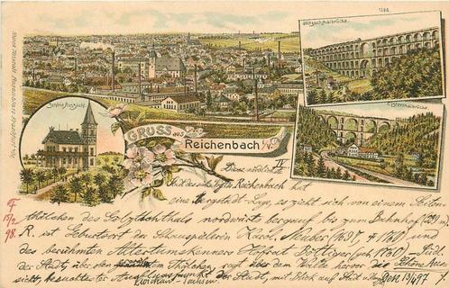 (379-013-019) Reichenbach i V Litho, Verzamelen, Ansichtkaarten | Buitenland, Duitsland, Verzenden
