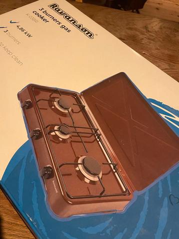 Nieuw 3-pits camping kooktoestel - Retro Bruin Emaille beschikbaar voor biedingen