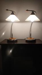 2 Vintage jaren 90 Massive Augostinelli tafellampen, Glas, Vintage, Ophalen of Verzenden, Zo goed als nieuw