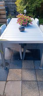 Tuin tafel +stoelen, Tuin en Terras, Ophalen, Gebruikt, Rond, Aluminium