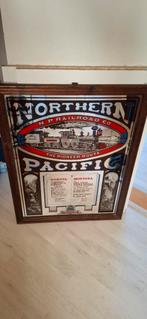 Antieke spiegel van Northern Pacific railroad co, Antiek en Kunst, Antiek | Spiegels, Ophalen of Verzenden, Minder dan 100 cm