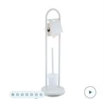 Witte Toiletrolhouder met Borstel - Nieuwstaat, Ophalen of Verzenden, Nieuw, Wit, Handdoekenrek