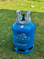 Grote en kleine gasfles te koop met ruim 4 kg gas., Caravans en Kamperen, Kampeeraccessoires, Ophalen, Zo goed als nieuw