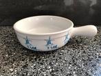 Kaasfondue pan 1 ltr 2-4 pers wit blauw, Huis en Inrichting, Keuken | Potten en Pannen, Ophalen, Zo goed als nieuw, Overige materialen